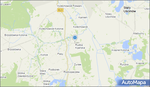 mapa Rudka Kijańska, Rudka Kijańska na mapie Targeo